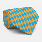 Blue & Orange Raute Krawatte (Gerollt)