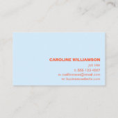 Blue Orange Retro Checkerboard Bold Creative Brand Visitenkarte (Rückseite)