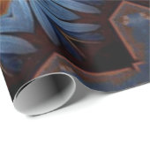 Blue Orange Rustic Star Pattern No1 Geschenkpapier (Rolleneckpunkt)
