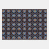 Blue Orange Rustic Star Pattern No1 Geschenkpapier Set (Vorderseite 2)