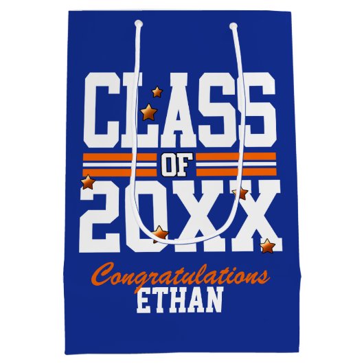Blue|Orange Schließ Class Year Mittlere Geschenktüte (Rückseite)