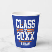 Blue|Orange Schließ Class Year Pappbecher (Vorderseite)