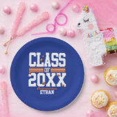 Blue|Orange Schließ Class Year Pappteller (Party)