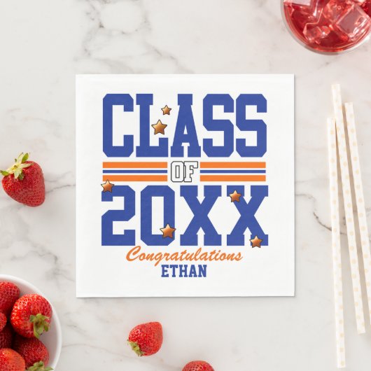 Blue|Orange Schließ Class Year Serviette (Beispiel)