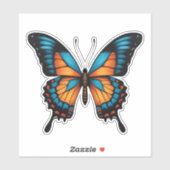 Blue-Orange-Schmetterlingsticker Aufkleber (Blatt)