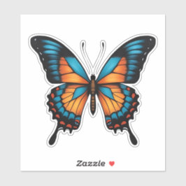 Blue-Orange-Schmetterlingsticker Aufkleber