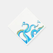 Blue Orange Tentacles Tinte Serviette (Ecke)