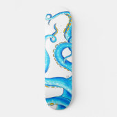 Blue Orange Tentacles Tinte Skateboard (Vorderseite)