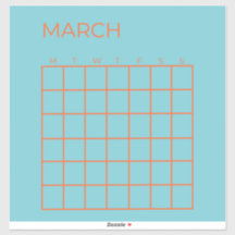 Blue Orange Tosca März Undated Calendar Plane