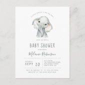 Blue & Orange Tribal Muster Elephant Baby Dusche Einladungspostkarte (Vorderseite)