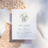 Blue & Orange Tribal Muster Elephant Baby Dusche