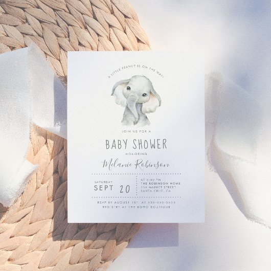 Blue & Orange Tribal Muster Elephant Baby Dusche Einladungspostkarte