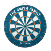 Blue, Orange und Aqua Family Dartboard mit Dartboa Dartscheibe (vorne)