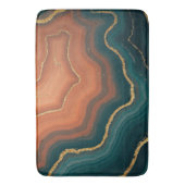 Blue Orange und Gold Geode Inspiriert Badematte (Vorderseite Vertikal)
