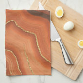 Blue Orange und Gold Geode Inspiriert Geschirrtuch (Viertel Falte)