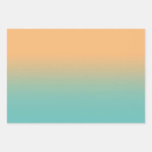 Blue Orange und Light Aquamarin Ombre Mix Geschenkpapier Set (Vorderseite 3)
