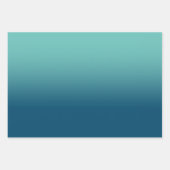 Blue Orange und Light Aquamarin Ombre Mix Geschenkpapier Set (Vorderseite 2)