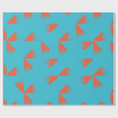 Blue, orange, vibrant, trendy geometric pattern geschenkpapier (Flach)