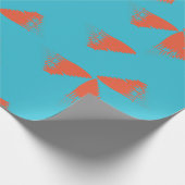 Blue, orange, vibrant, trendy geometric pattern geschenkpapier (Ecke)