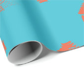 Blue, orange, vibrant, trendy geometric pattern geschenkpapier (Rolleneckpunkt)