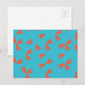 Blue, orange, vibrant, trendy geometric pattern postkarte (Vorne/Hinten)