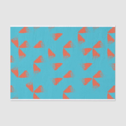 Blue, orange, vibrant, trendy geometric pattern seidenpapier (Vorderseite)
