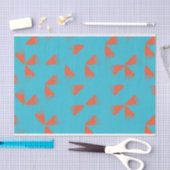Blue, orange, vibrant, trendy geometric pattern seidenpapier (Handwerk)