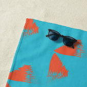 Blue, orange, vibrant, trendy geometric pattern strandtuch (Beispiel)