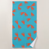 Blue, orange, vibrant, trendy geometric pattern strandtuch (Vorderseite)