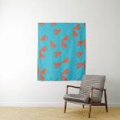 Blue, orange, vibrant, trendy geometric pattern wandteppich (Beispiel)