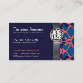 Blue + Orange  w/ Logo Business Cards Visitenkarte (Vorderseite)