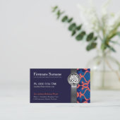 Blue + Orange  w/ Logo Business Cards Visitenkarte (Stehend Vorderseite)