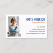 Blue Orange Wasserfarbe Ihr Logo-Reinigungsservice Visitenkarte (Rückseite)