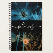 Blue Orange X-Ray Wildblumen Hochzeit Planer (Vorderseite)