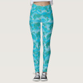 Blue Orange Yellow Green World Map Flugzeuge Leggings (Vorderseite)