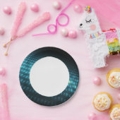 Blue Orbs 3D Pappteller (Party)