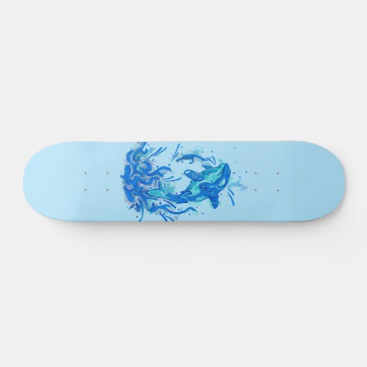 Blue Orca Design Skateboard (Horizontal)