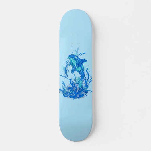 Blue Orca Design Skateboard (Vorne)