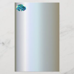 Blue Orchid Blume Bouquet Briefpapier