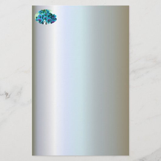 Blue Orchid Blume Bouquet Briefpapier (Vorderseite)