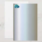 Blue Orchid Blume Bouquet Briefpapier (Vorne/Hinten)
