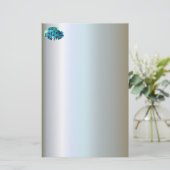 Blue Orchid Blume Bouquet Briefpapier (Stehend Vorderseite)
