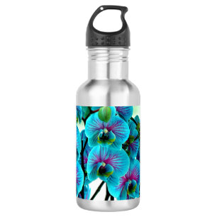 Blue Orchid Blume Bouquet Edelstahlflasche
