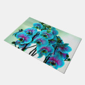Blue Orchid Blume Bouquet Fußmatte (Schrägansicht)