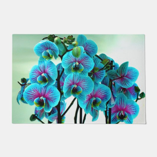 Blue Orchid Blume Bouquet Fußmatte (Vorderseite)
