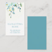 Blue Orchid Blume Coastal Mommy Card Visitenkarte (Vorne/Hinten)