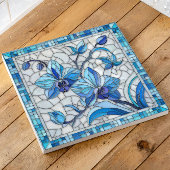 Blue Orchid Blume Mosaik Art Fliese
