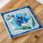 Blue Orchid Blume Mosaik Art Fliese