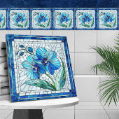Blue Orchid Blume Mosaik Art Fliese