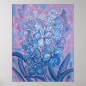 Blue Orchid Checkered Vanda Garden Blume Botanic Poster (Vorne)